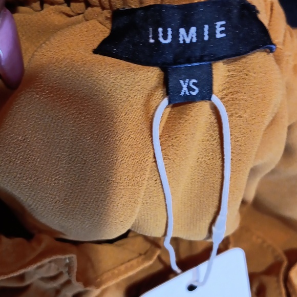 LUMIE. PLEATED MAXI SKIRT. POLYESTER W/LINING. "MUSTARD" XS. - Picture 9 of 10